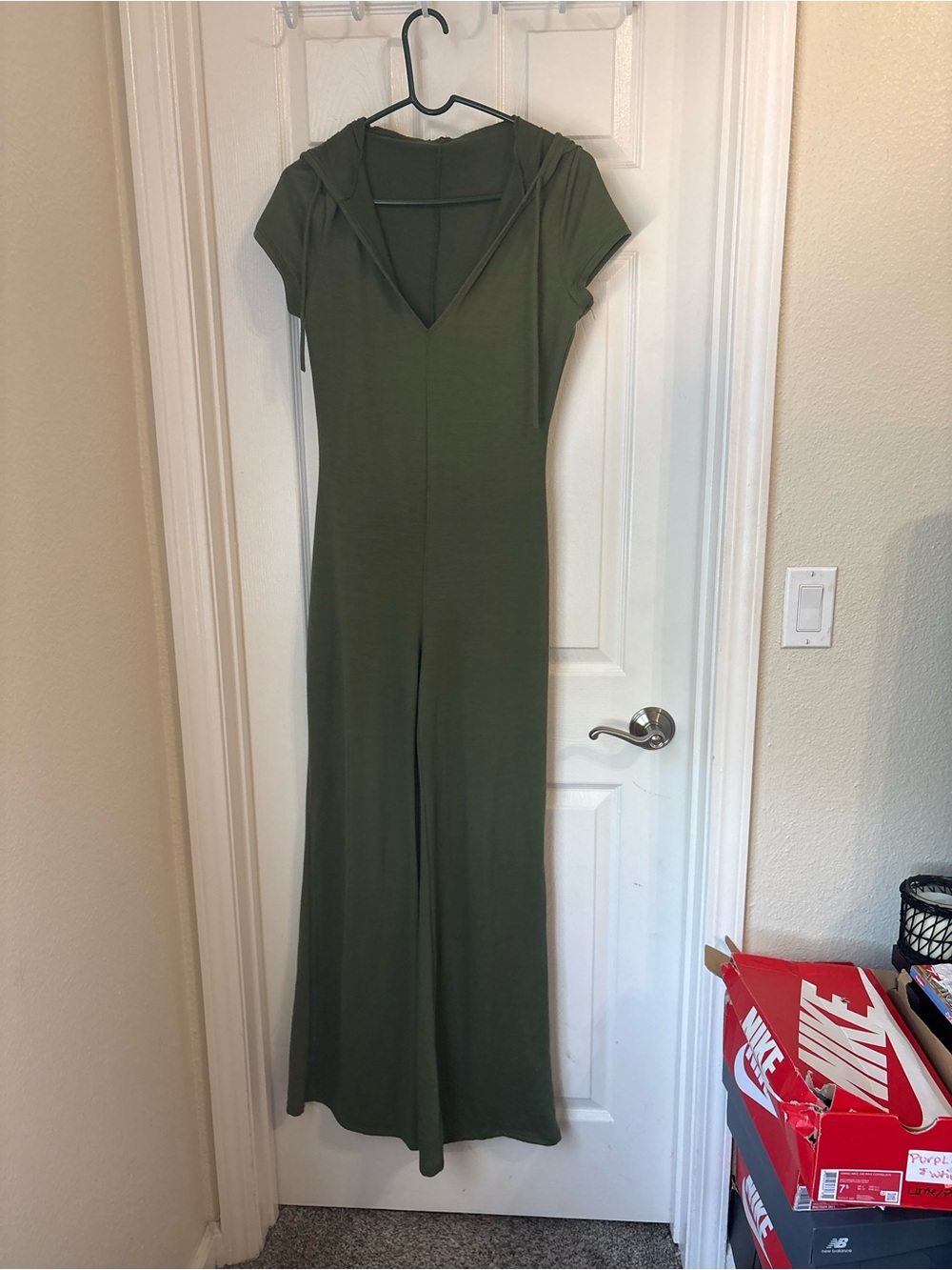 Fashion Nova Olive Green Hooded Jumpsuit